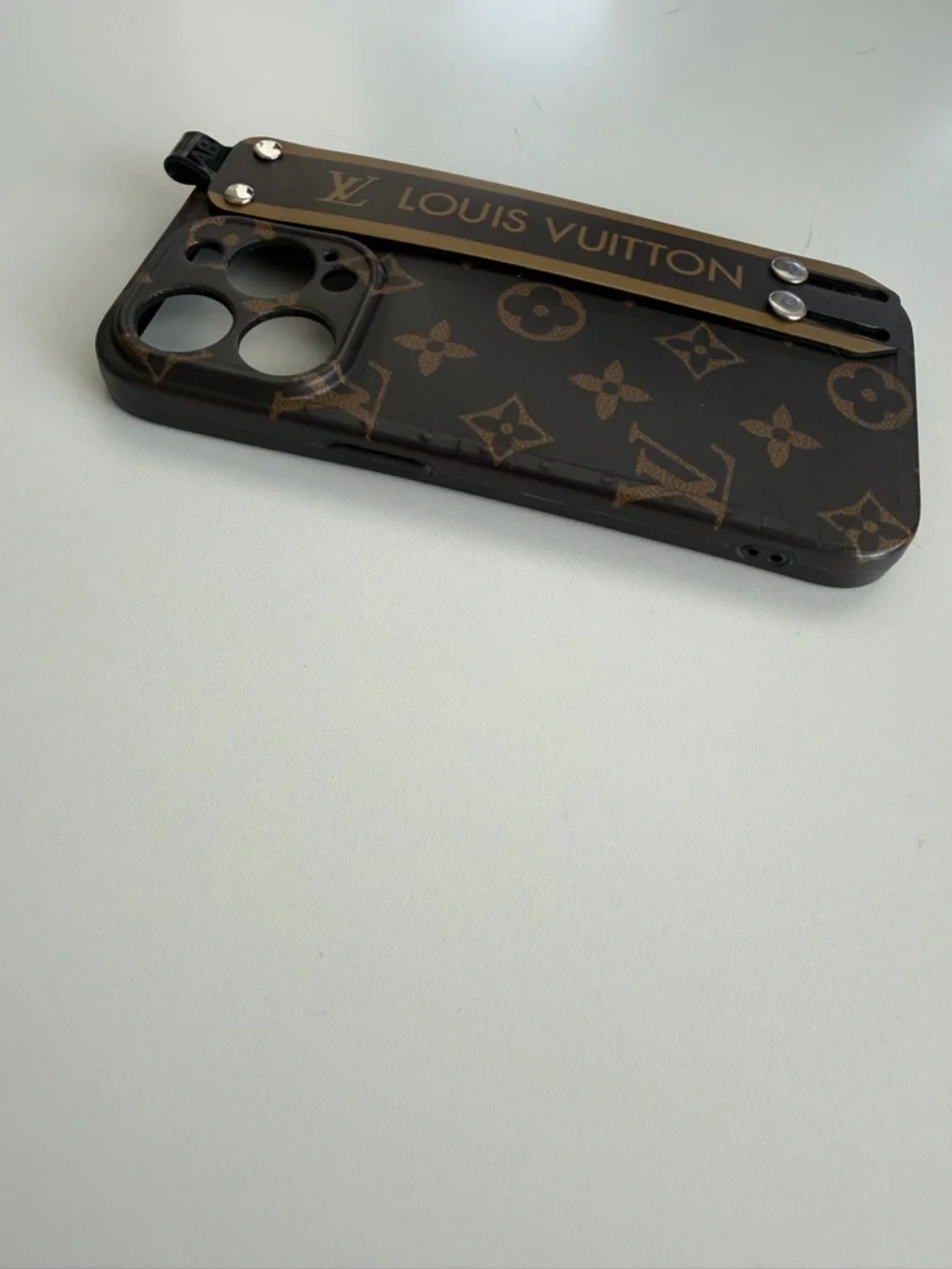 NWOT* iPhone 14 Pro LV Brown Monogram Phone Case with Grip Strap